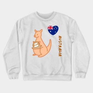 Cute I Love Australia Kangaroo Sloth Crewneck Sweatshirt